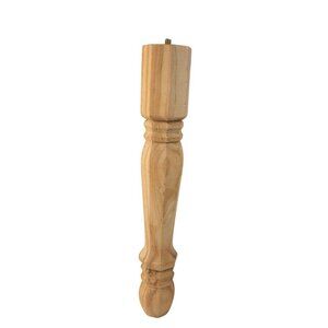 Turned  Wood Table Leg Replacement Spindle 14" Height Unfinished Natural Finish